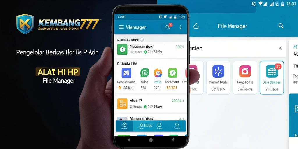 Screenshot aplikasi KEMBANG777 yang menampilkan antarmuka file manager yang bersih dan terorganisir.