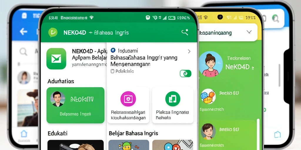 Tampilan antarmuka NEKO4D untuk Belajar Bahasa Inggris yang intuitif.