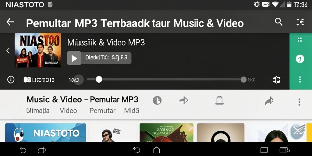 Antarmuka pemutar MP3 NIASTOTO yang modern dan intuitif.