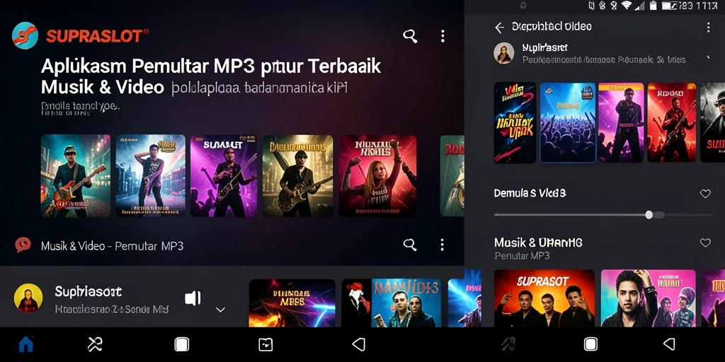 Antarmuka utama SUPRASLOT dengan fungsi Pemutar MP3 yang menarik.