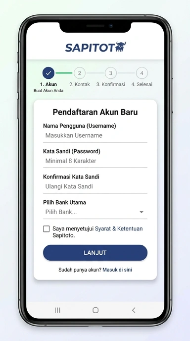 Panduan Mudah Daftar Akun Baru Sapitoto untuk Pengguna